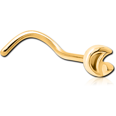 GOLD PVD COATED SURGICAL STEEL CURVED NOSE STUD