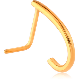 GOLD PVD COATED SURGICAL STEEL 90 DEGREE WRAP AROUND NOSE STUD