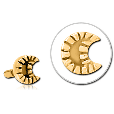 GOLD PVD COATED SURGICAL STEEL PUSH FIT ATTACHMENT FOR BIOFLEX INTERNAL LABRET - CRESCENT