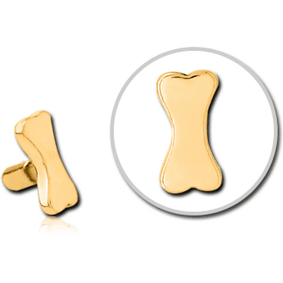 GOLD PVD COATED SURGICAL STEEL PUSH FIT ATTACHMENT FOR BIOFLEX INTERNAL LABRET - BONE