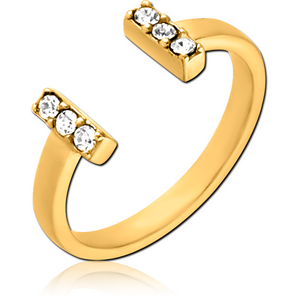 GOLD PVD COATED SURGICAL STEEL JEWELLED RING