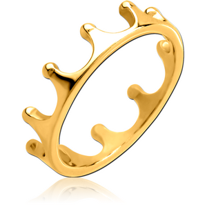 GOLD PVD COATED SURGICAL STEEL RING - CROWN