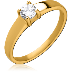 GOLD PVD COATED SURGICAL STEEL JEWELLED RING