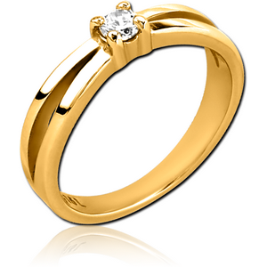 GOLD PVD COATED SURGICAL STEEL JEWELLED RING