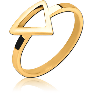 GOLD PVD COATED SURGICAL STEEL RING - TRIANGLE