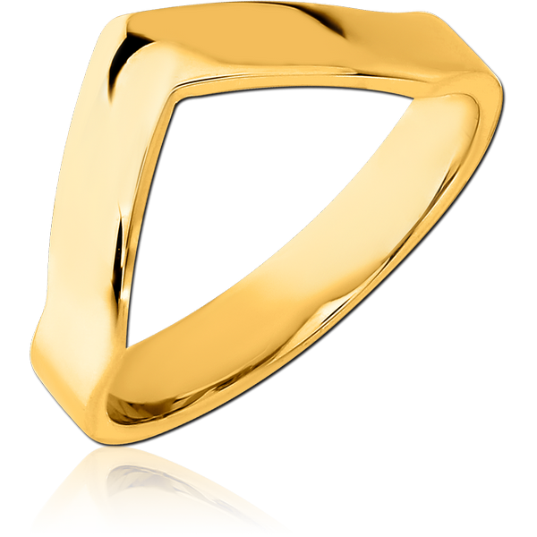 GOLD PVD COATED SURGICAL STEEL RING - POINTY TOP