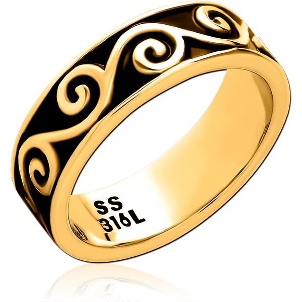 GOLD PVD COATED SURGICAL STEEL RING