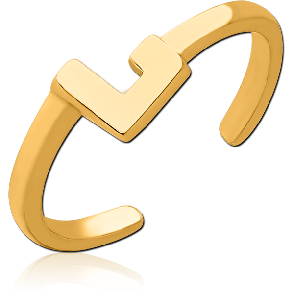 GOLD PVD COATED SURGICAL STEEL OPEN L RING