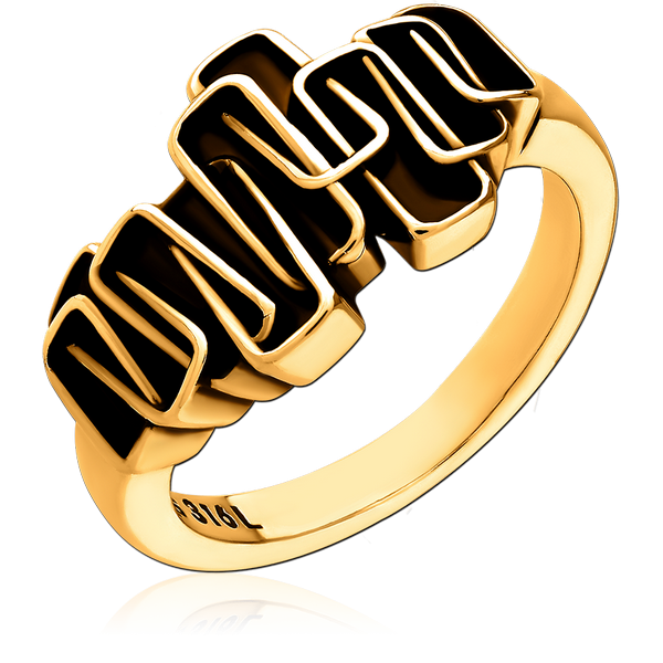 GOLD PVD COATED SURGICAL STEEL RING