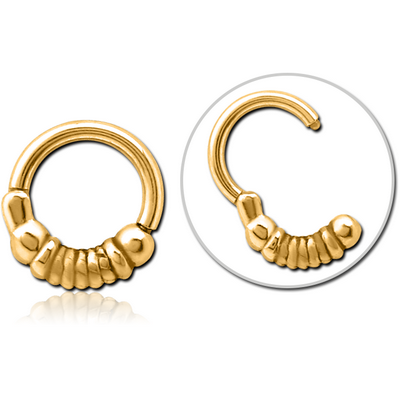 GOLD PVD COATED SURGICAL STEEL HINGED CLICKER - ROPE