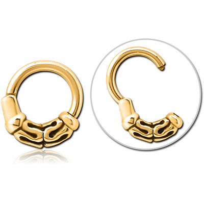 GOLD PVD COATED SURGICAL STEEL HINGED CLICKER - BALI