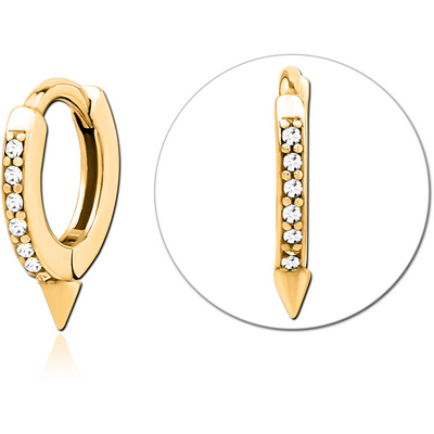 GOLD PVD COATED SURGICAL STEEL JEWELLED MULTI PURPOSE HUGGIE PIERCING