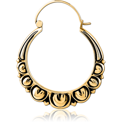 GOLD PVD COATED SURGICAL STEEL HOOP EARRING FOR TUNNEL
