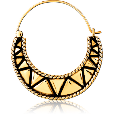 GOLD PVD COATED SURGICAL STEEL HOOP EARRING FOR TUNNEL