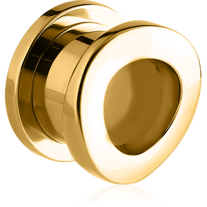 GOLD PVD COATED STAINLESS STEEL THREADED TUNNEL - CONCAVE