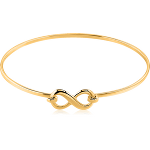 STERLING SILVER 925 GOLD PVD COATED BANGLE - INFINITY