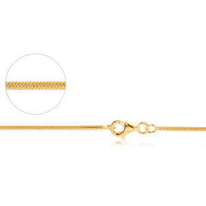 STERLING SILVER 925 GOLD PVD COATED SNAKE NECK CHAIN 40CMS WIDTH*1.25MM
