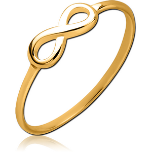 STERLING SILVER 925 GOLD PVD COATED RING - INFINITY