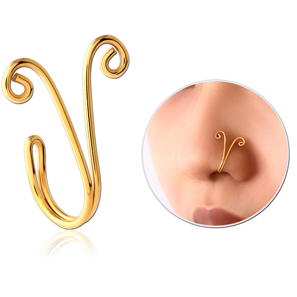GOLD PVD COATED SURGICAL STEEL NOSE CLIP