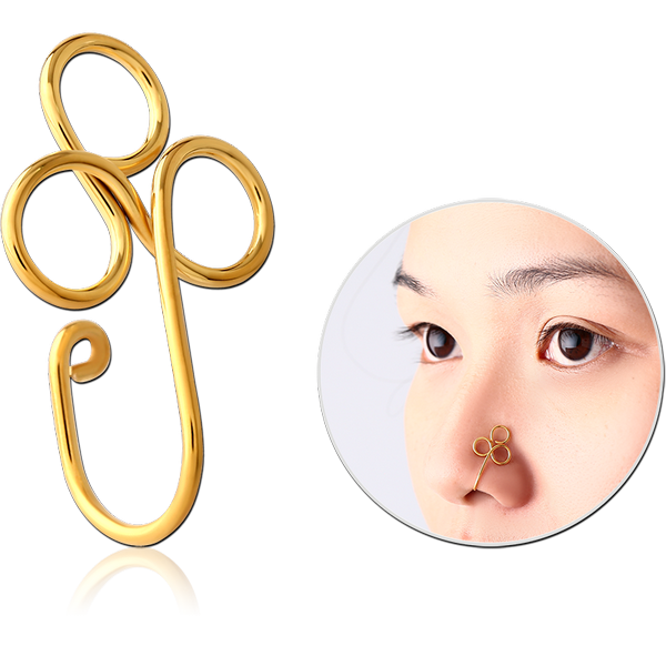 GOLD PVD COATED SURGICAL STEEL NOSE CLIP