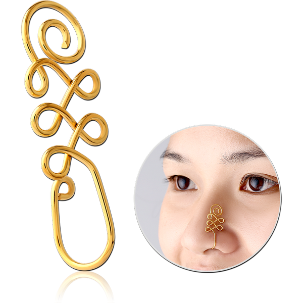 GOLD PVD COATED SURGICAL STEEL NOSE CLIP