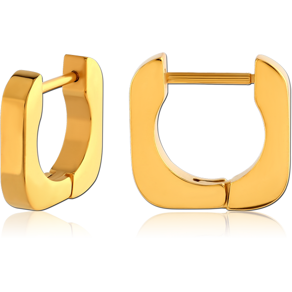 GOLD PVD COATED SURGICAL STEEL HUGGIES PAIR