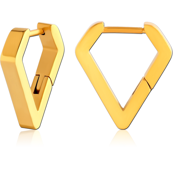 GOLD PVD COATED SURGICAL STEEL HUGGIES PAIR