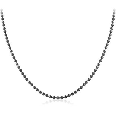 HEMETITE PVD COATED STAINLESS STEEL BALL CHAIN 40CMS WIDTH*2.4MM
