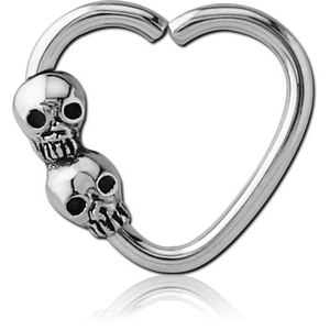 SURGICAL STEEL OPEN HEART SEAMLESS RING