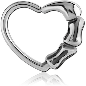 SURGICAL STEEL OPEN HEART SEAMLESS RING
