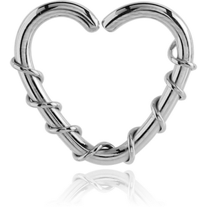 SURGICAL STEEL OPEN HEART SEAMLESS RING