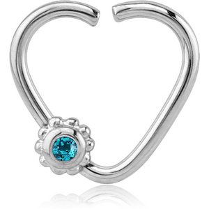 SURGICAL STEEL OPEN HEART SEAMLESS RING