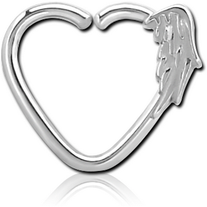 SURGICAL STEEL OPEN HEART SEAMLESS RING