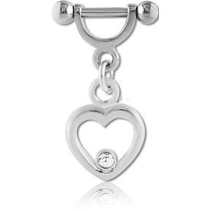 SURGICAL STEEL HELIX SHIELD WITH RHODIUM PLATED JEWELLED CHARM
