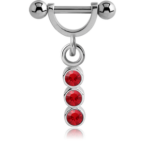 SURGICAL STEEL HELIX SHIELD WITH CHARM