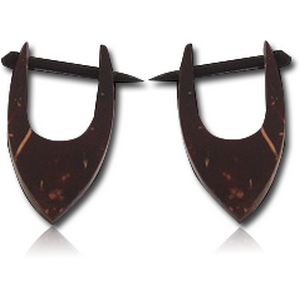 ORGANIC COCONUT SHELL TRIBAL EARRINGS PAIR