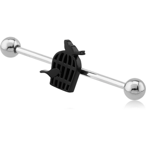 SURGICAL STEEL BIRDCAGE INDUSTRIAL BARBELL