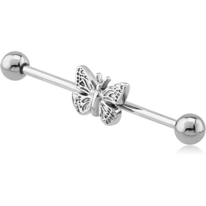 SURGICAL STEEL BUTTERFLY INDUSTRIAL BARBELL