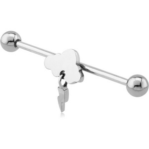 SURGICAL STEEL THUNDERCLOUD INDUSTRIAL BARBELL