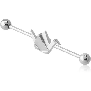 SURGICAL STEEL INDUSTRIAL BARBELL WITH ADJUSTABLE SLIDING CHARM