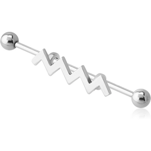 SURGICAL STEEL INDUSTRIAL BARBELL WITH ADJUSTABLE SLIDING CHARM