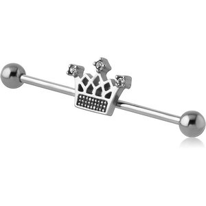 SURGICAL STEEL INDUSTRIAL BARBELL - CROWN