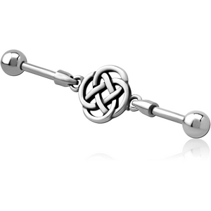 SURGICAL STEEL INDUSTRIAL BARBELL CHARM - KNOT