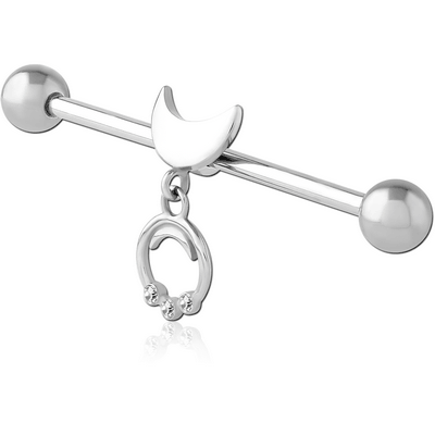 SURGICAL STEEL SLIDING JEWELLED INDUSTRIAL BARBELL