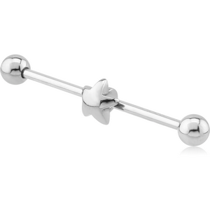 SURGICAL STEEL STAR INDUSTRIAL BARBELL