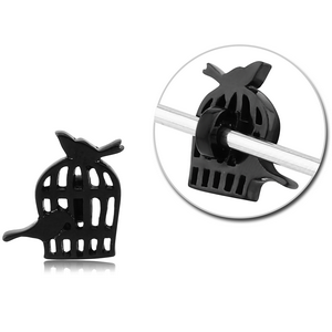 SURGICAL STEEL ADJUSTABLE SLIDING CHARM FOR INDUSTRIAL BARBELL - BIRDCAGE