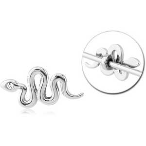 SURGICAL STEEL ADJUSTABLE SLIDING CHARM FOR INDUSTRIAL BARBELL - SNAKE