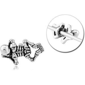 SURGICAL STEEL ADJUSTABLE SLIDING CHARM FOR INDUSTRIAL BARBELL - SKELETON