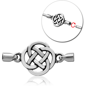 SURGICAL STEEL CHARM FOR INDUSTRIAL BARBELL - KNOT