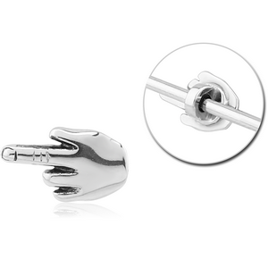 SURGICAL STEEL ADJUSTABLE SLIDING CHARM FOR INDUSTRIAL BARBELL - FINGER